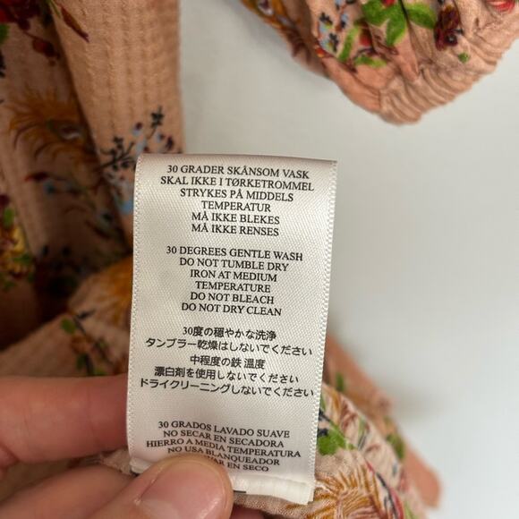 ByTiMo Floral Dobby Textured Ruffle Puff Sleeve Dress - Size S - Picture 7 of 7